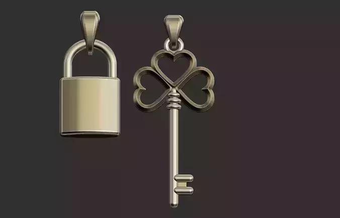 Key and Lock Pendant