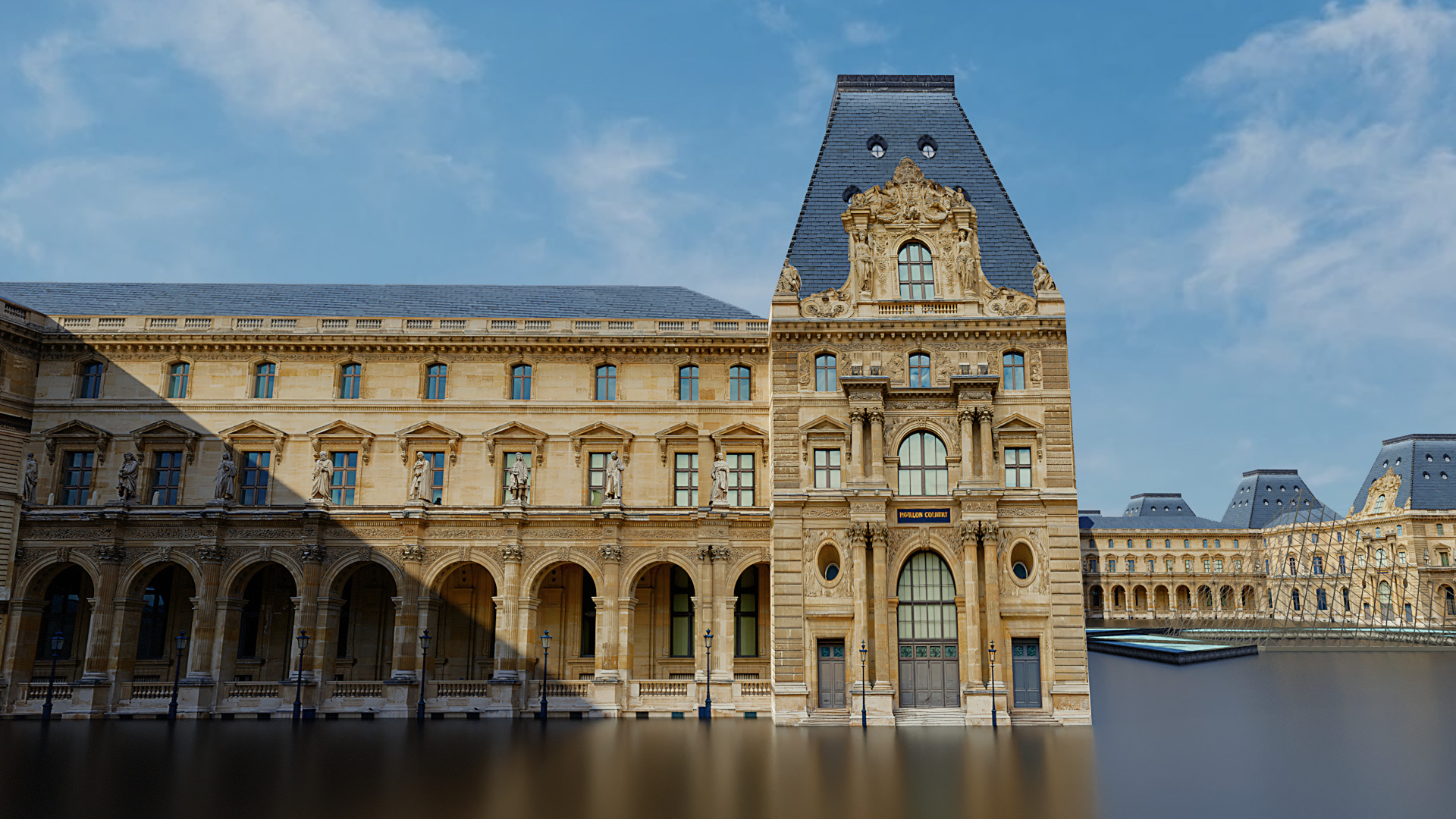 Louvre Museum Low poly 3d Low-poly 3D model_4