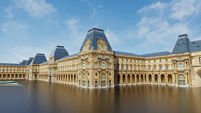 Louvre Museum Low poly 3d Low-poly 3D model 2