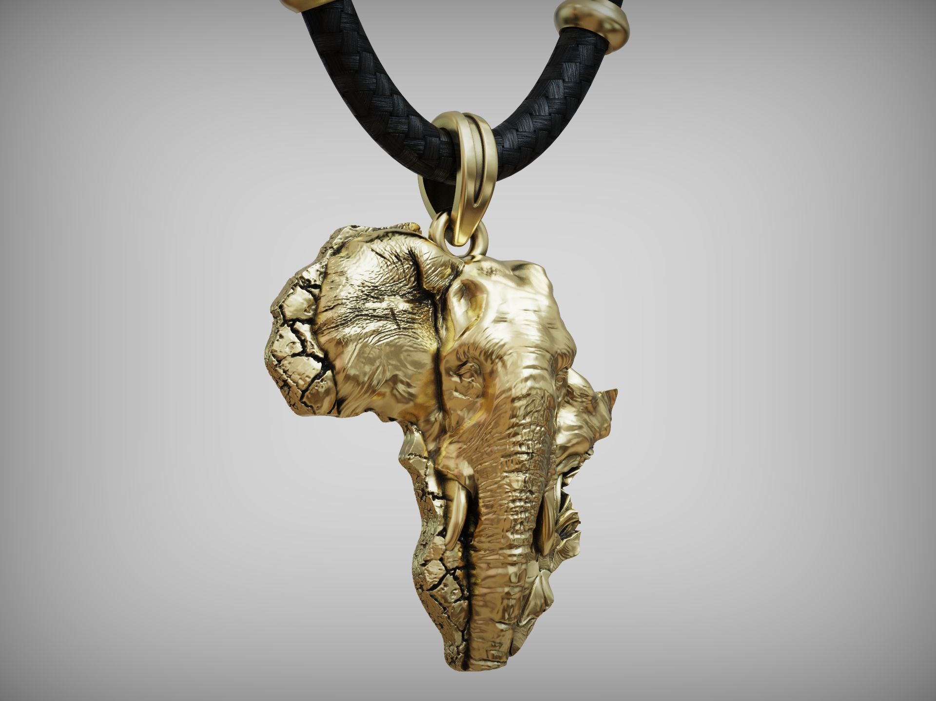 Pendant African elephant 3D print model_4