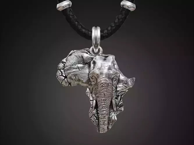 Pendant African elephant 3D print model