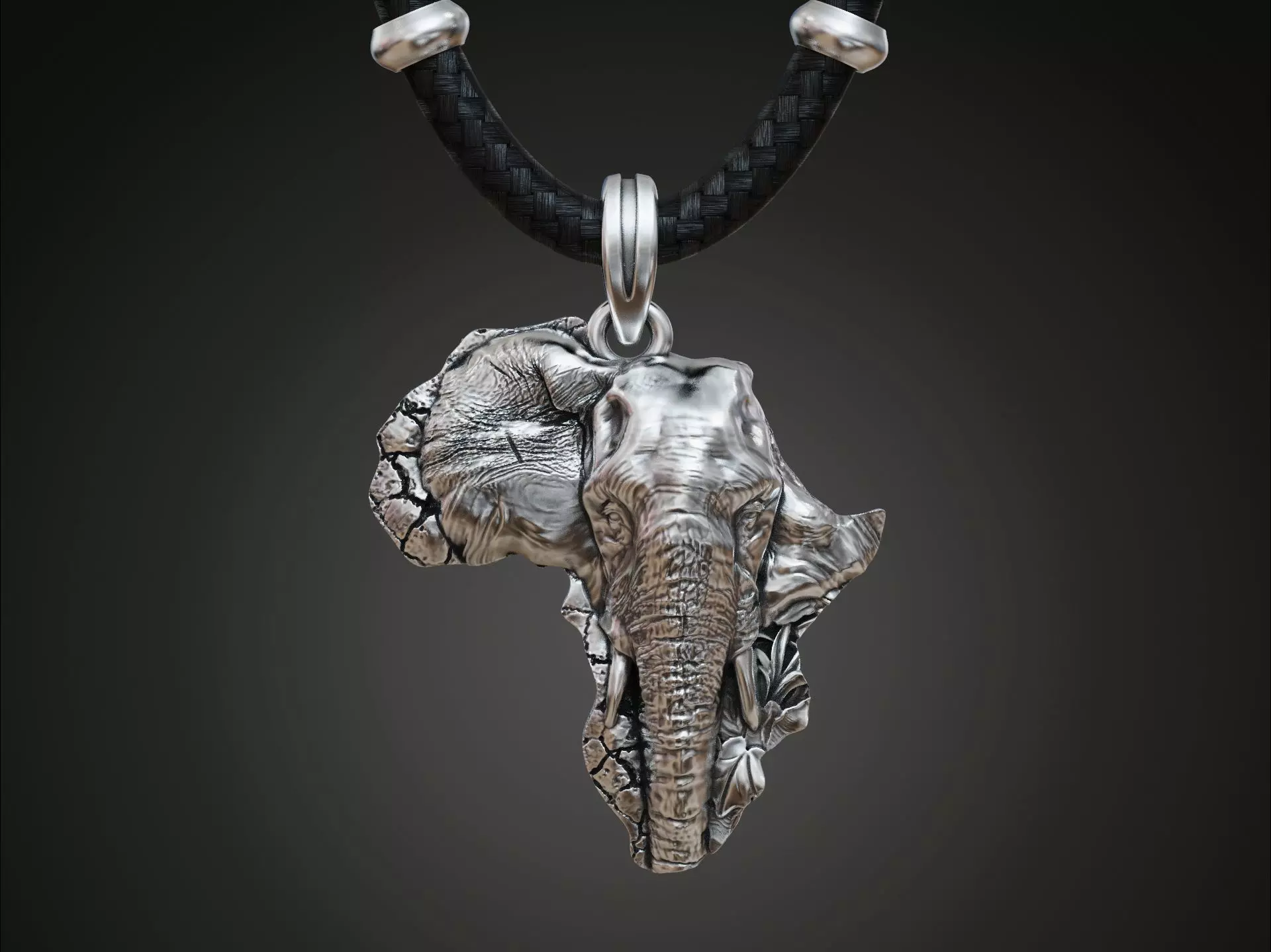 Pendant African elephant 3D print model_0