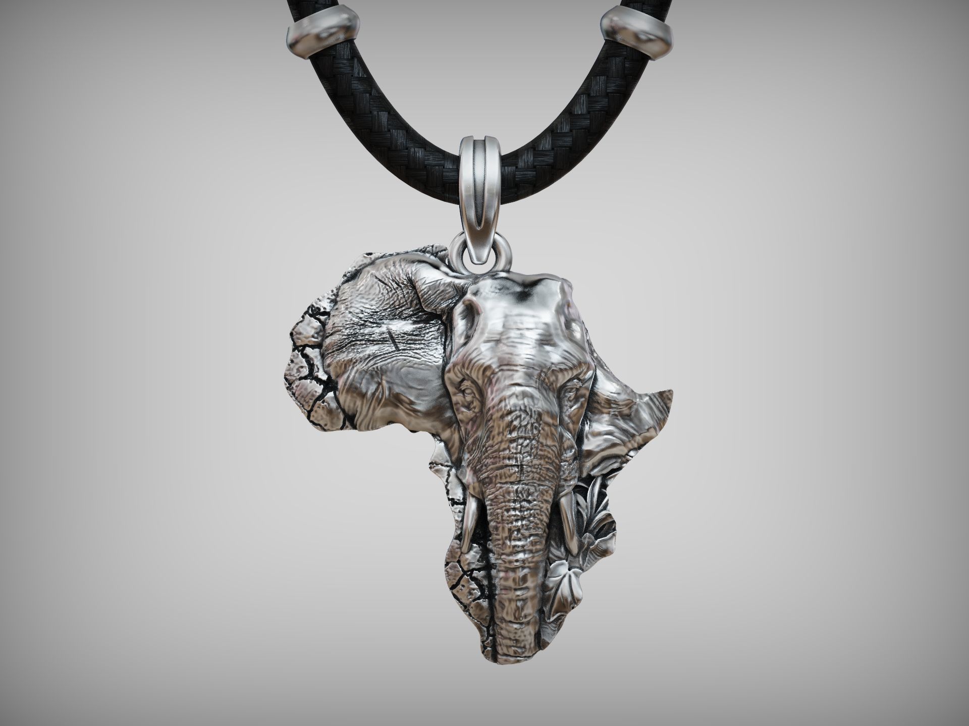 Pendant African elephant 3D print model_6