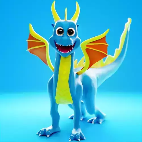 a cute dragon Low-poly 3D model