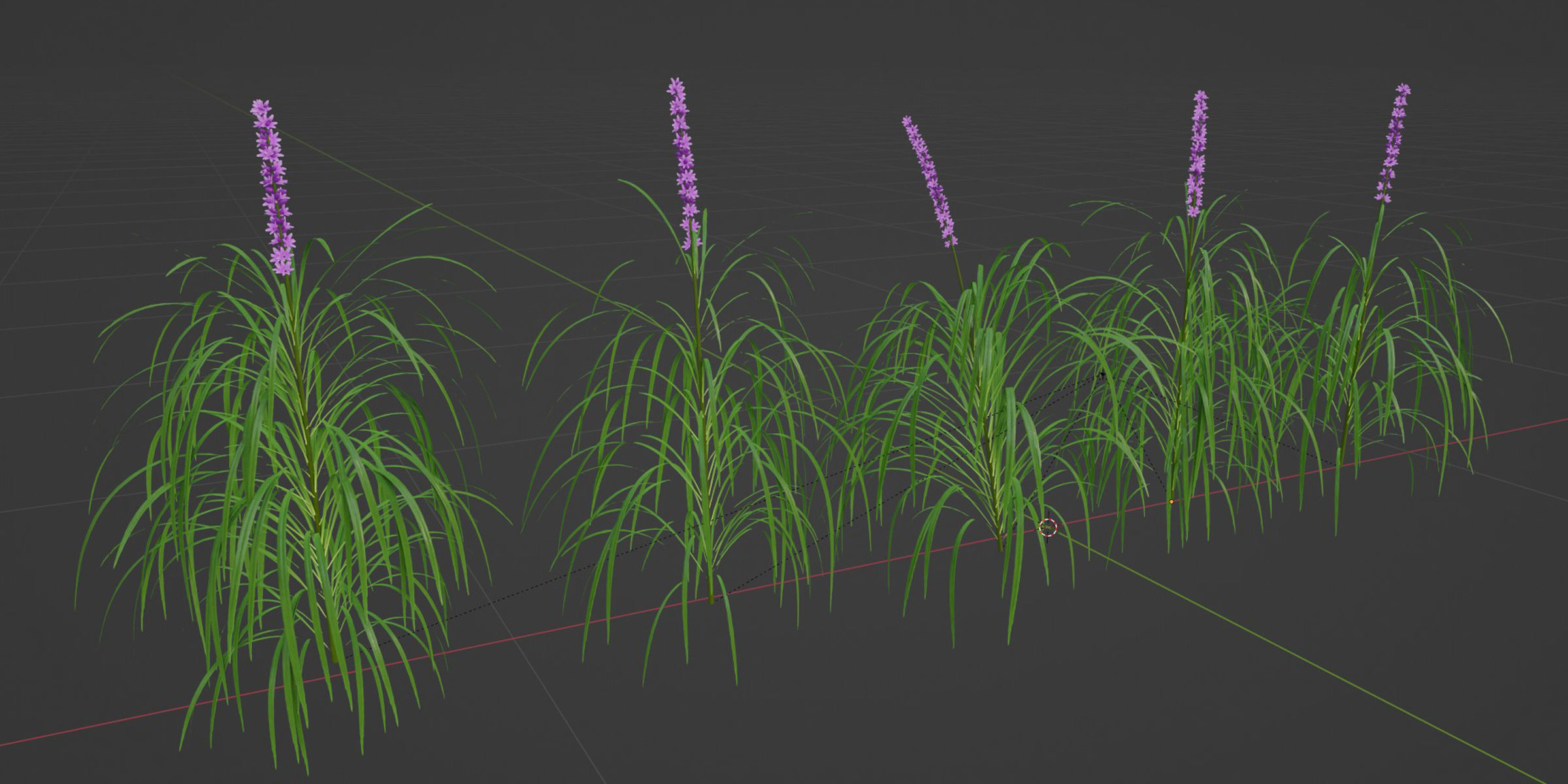 Lilyturf plants outdoor collection vol 131-Blender 3D model_6