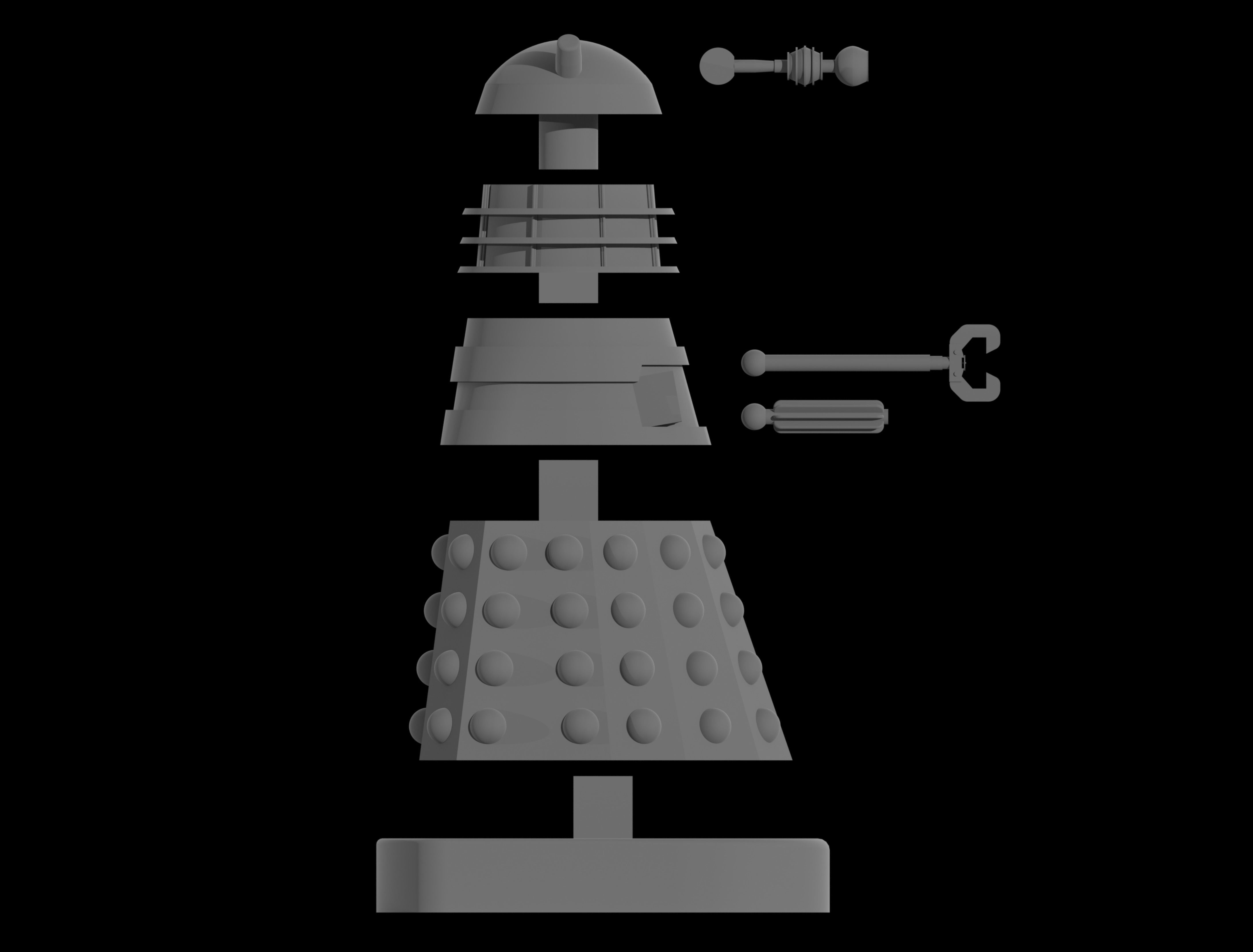 Movie Dalek - 32mm Miniature 3D print model_1