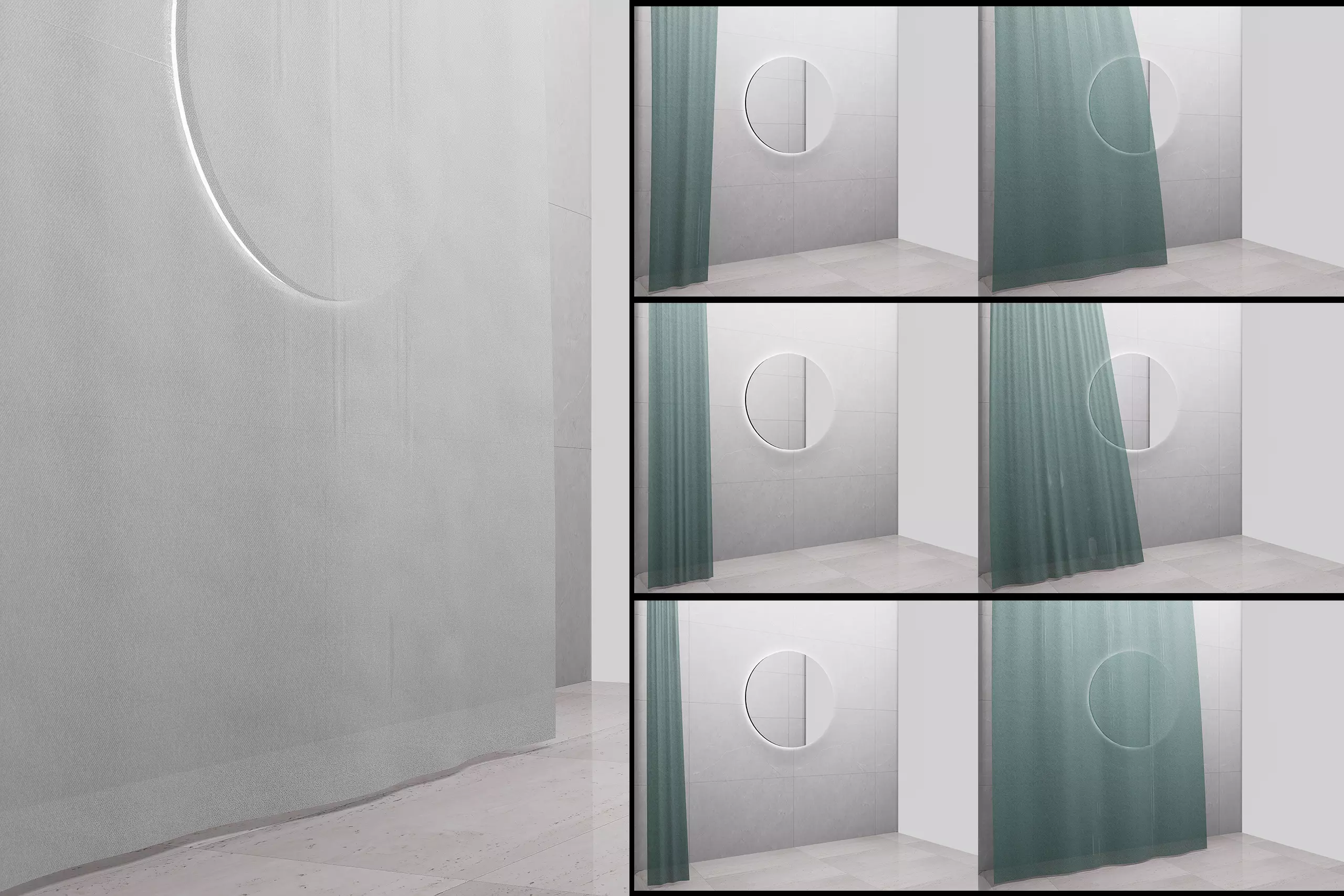 Curtain Straight Line Pack 01 3D model_0