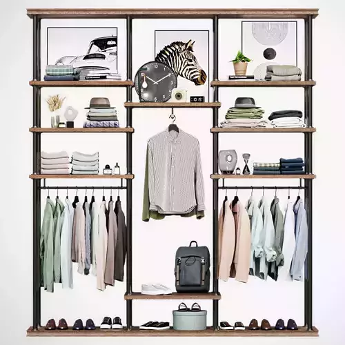 Wardrobe clothing store rack