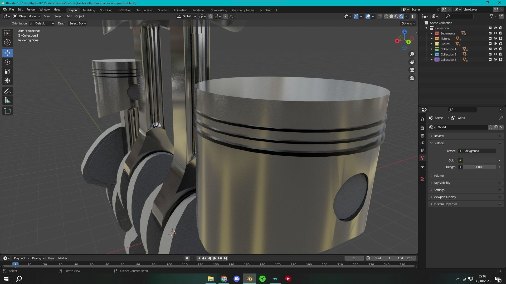 Pistons Bielles Vilebrequin 3D model_8
