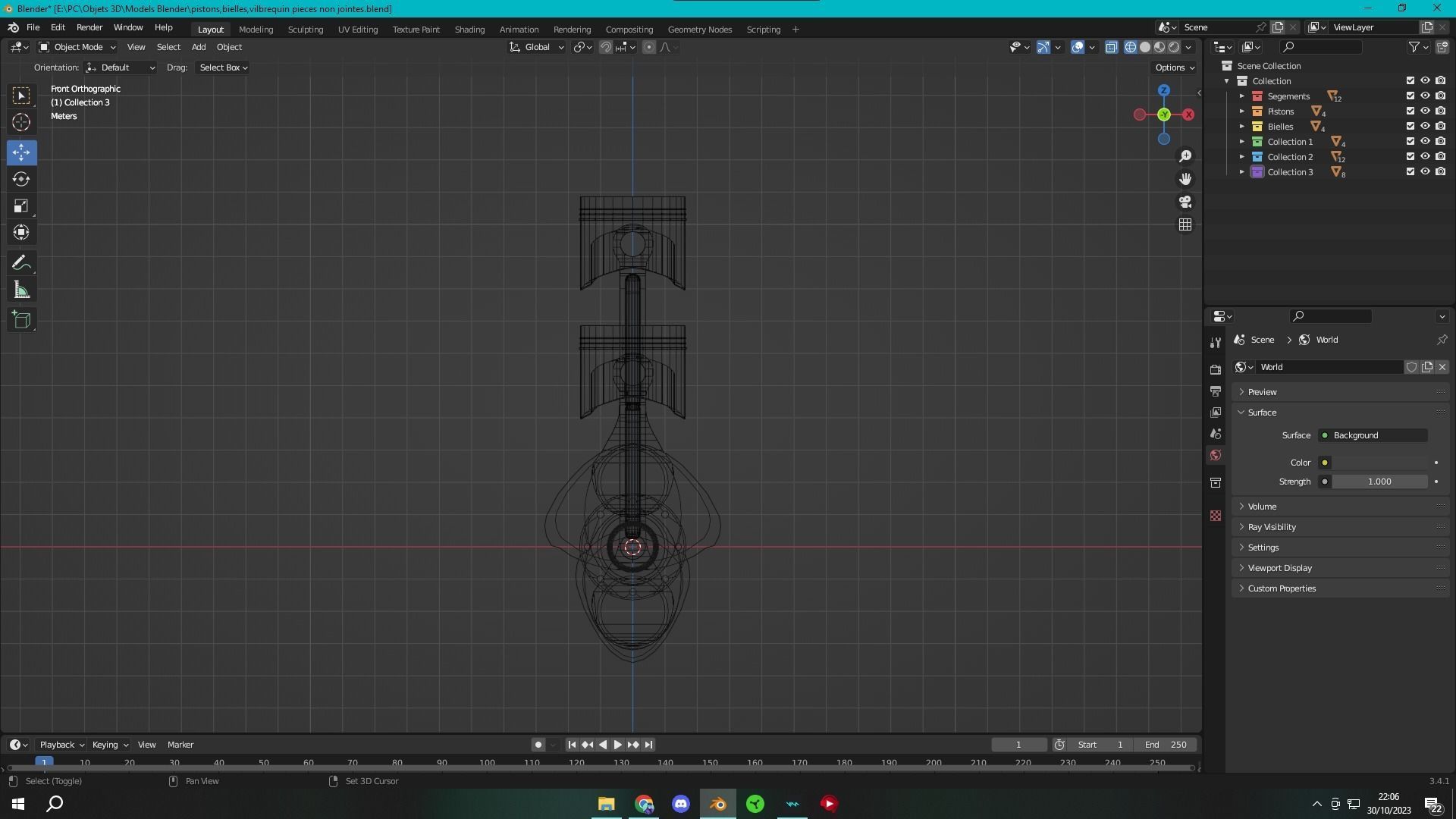 Pistons Bielles Vilebrequin 3D model_2