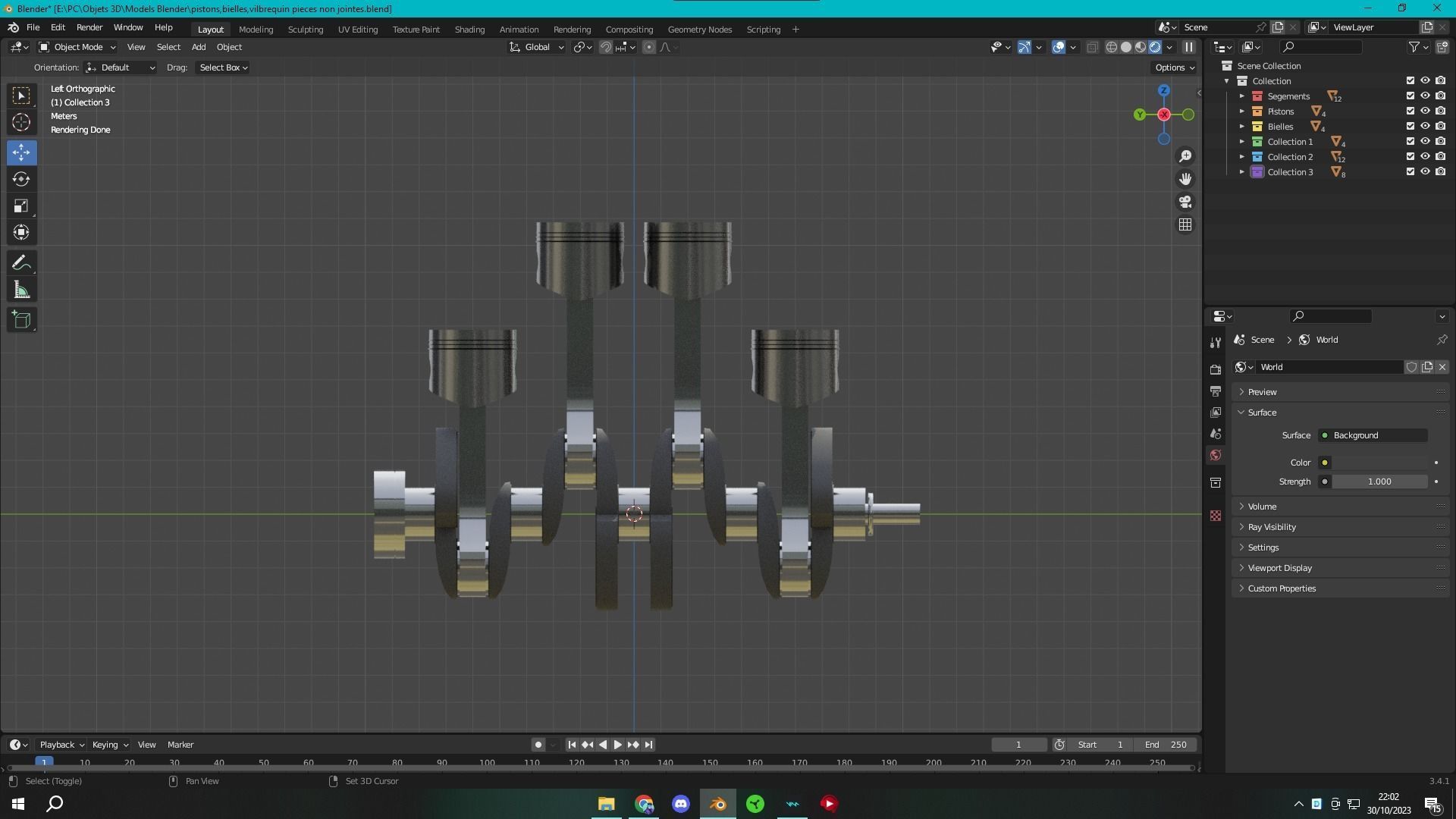 Pistons Bielles Vilebrequin 3D model_5