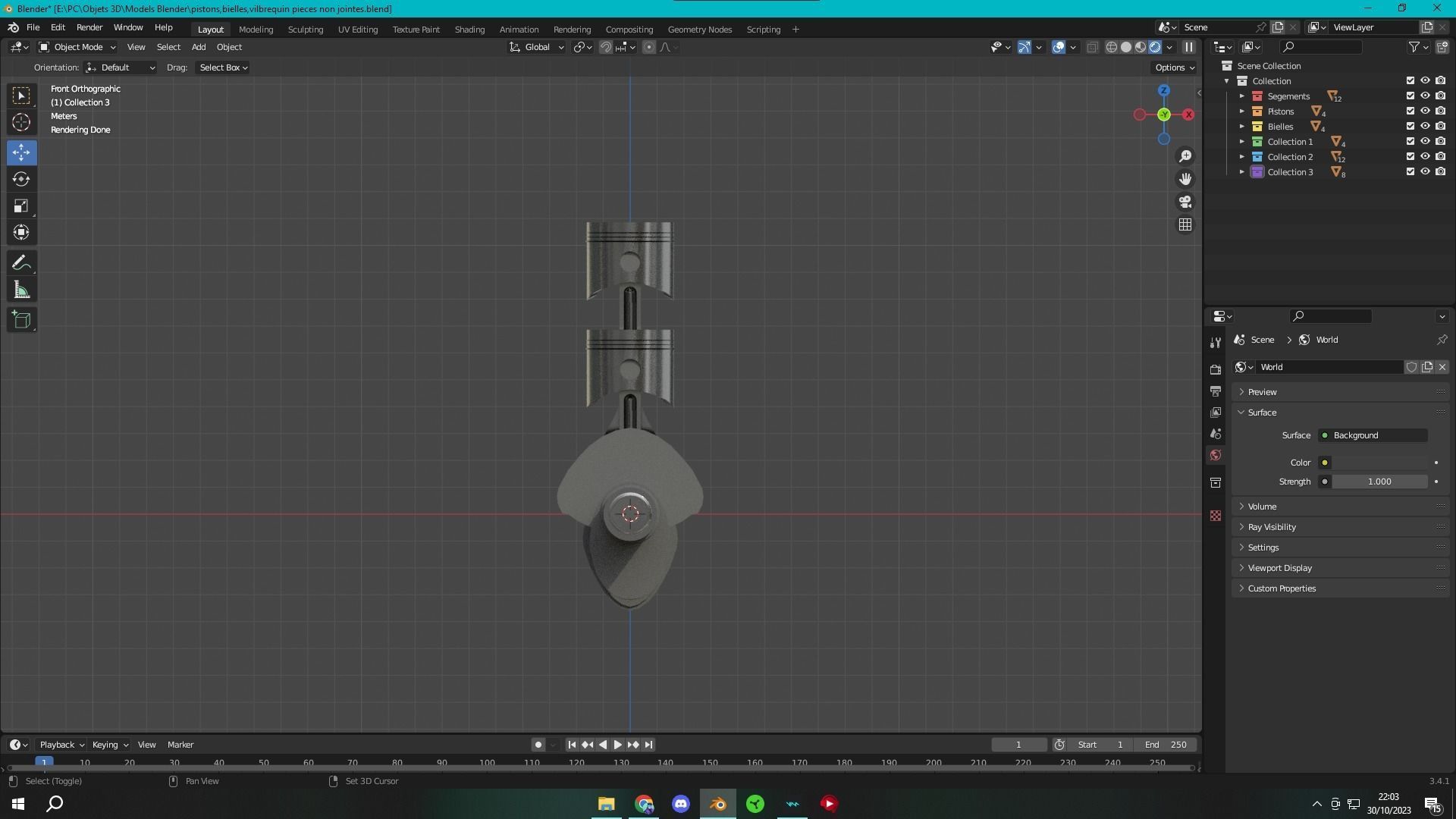 Pistons Bielles Vilebrequin 3D model_6