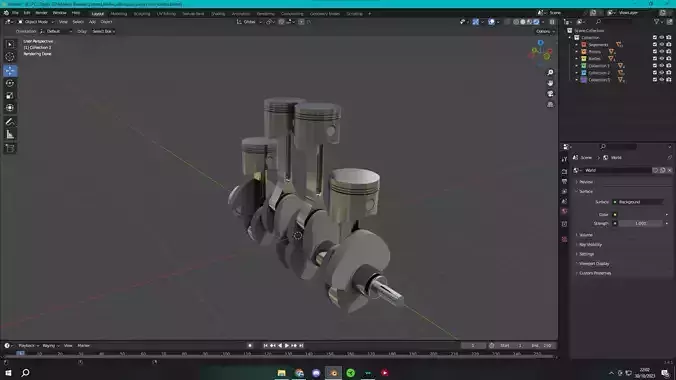 Pistons  Bielles  Vilebrequin 3D model