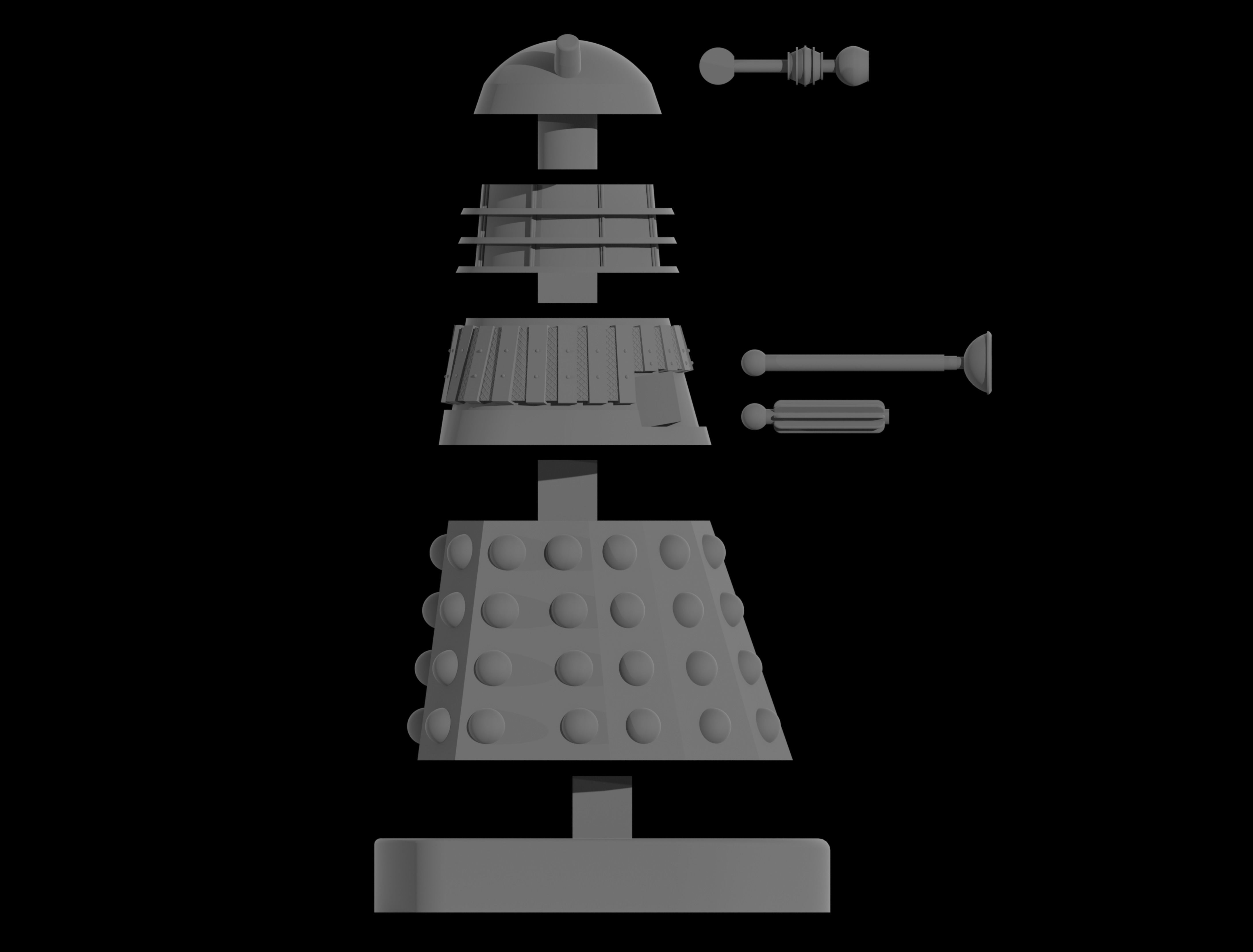 2150AD Dalek - 32mm Miniature 3D print model_1