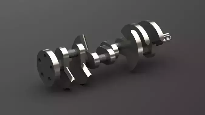 Crankshaft V8 cross-plane 3D model