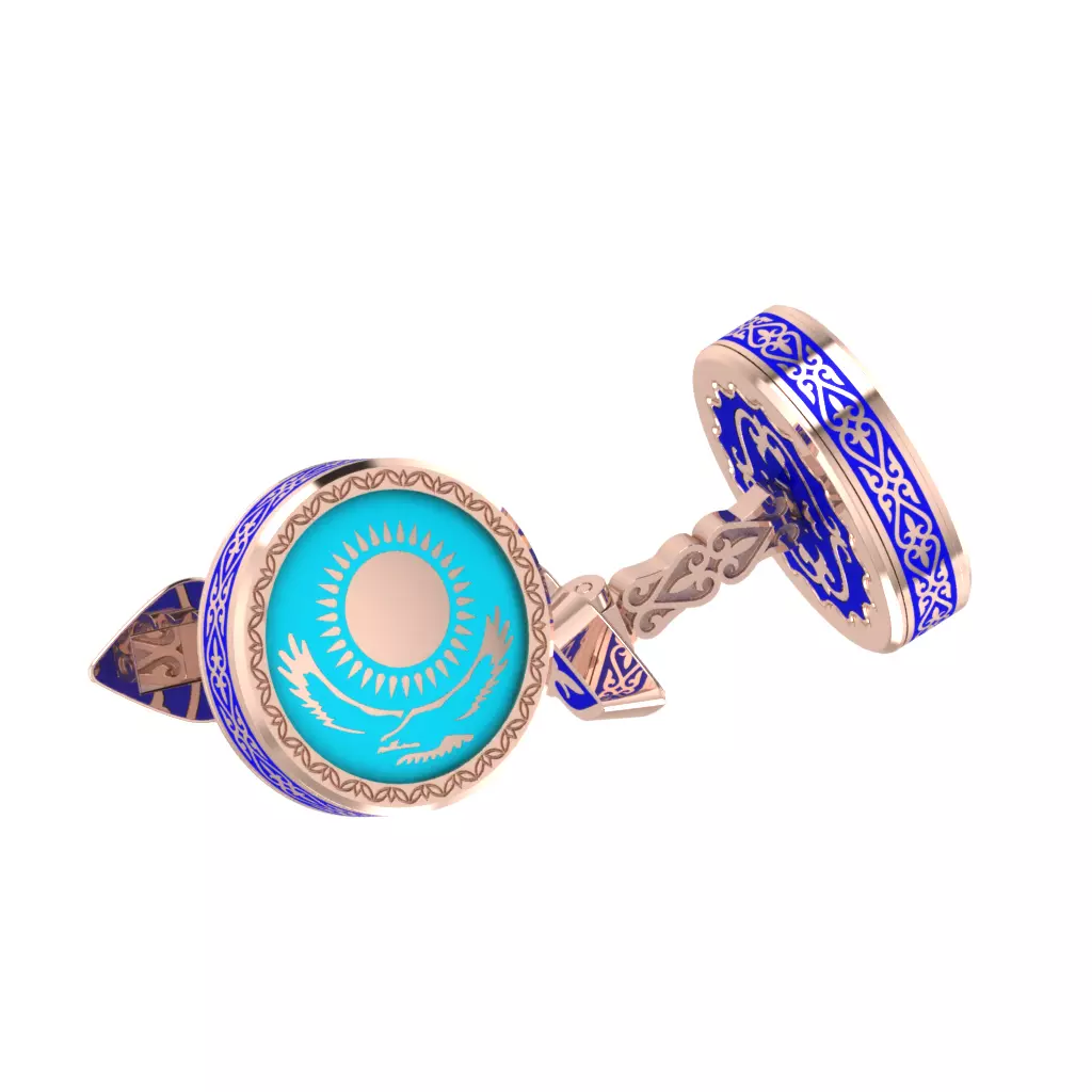 Kazakhstan cufflinks 3D print model