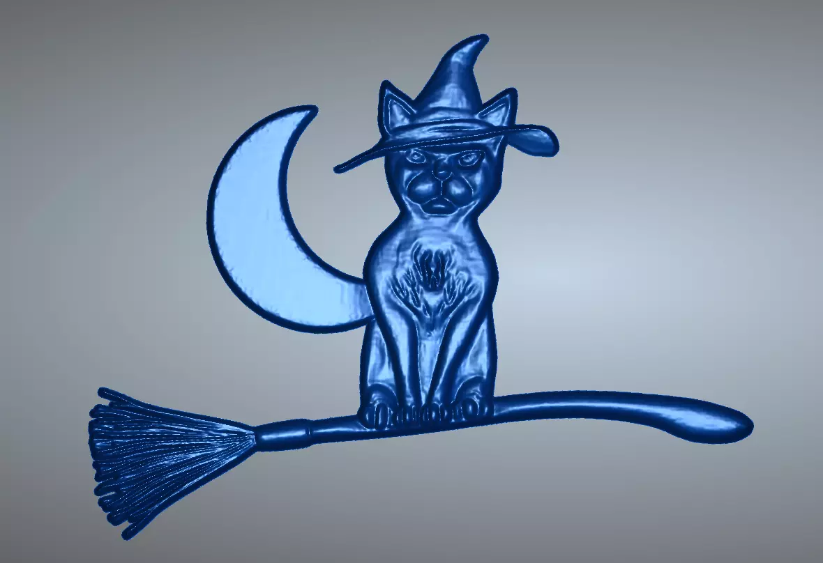 Halloween Cat CNC 3D Relief 3D print model