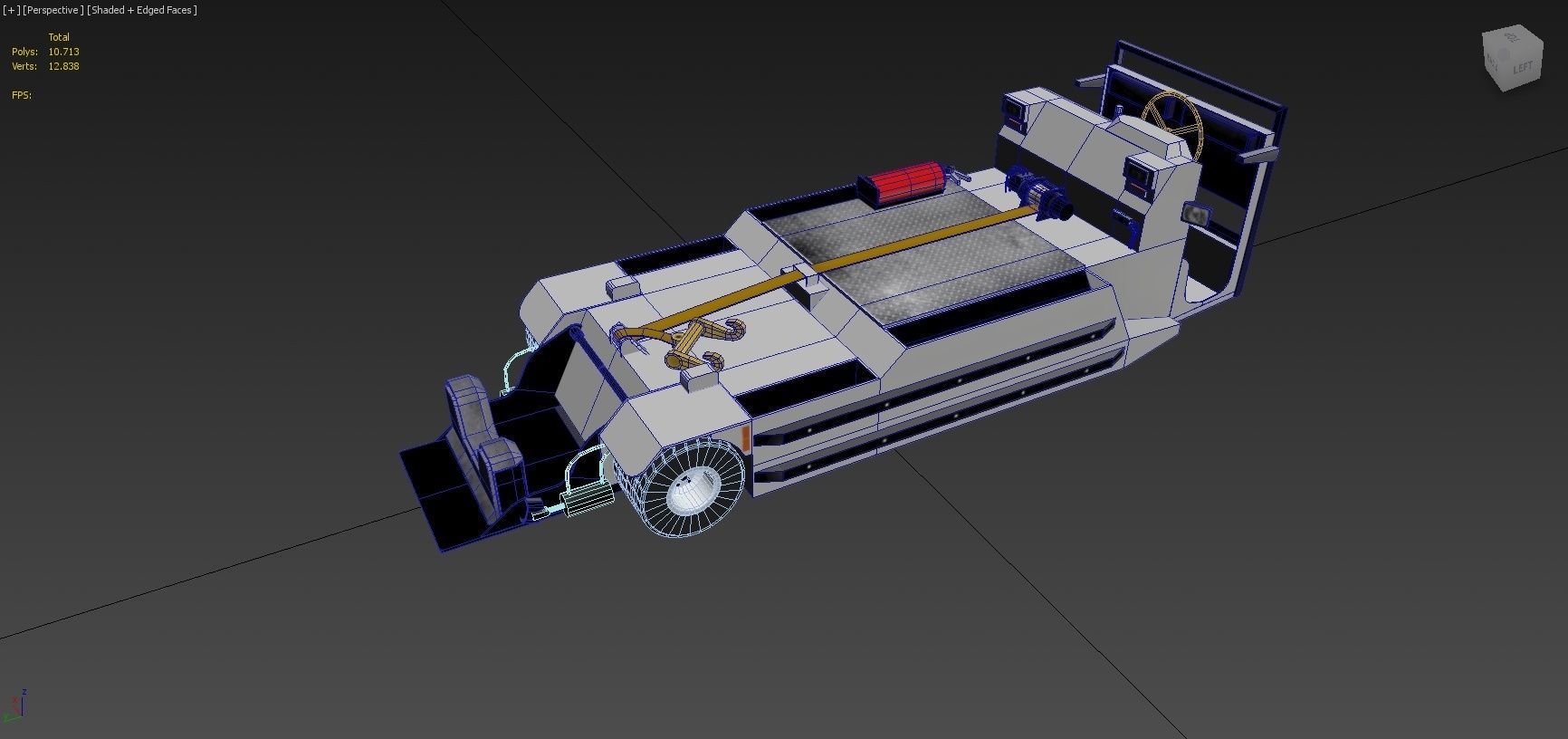 Pushback Lektro 8750 tractor Low Poly  Low-poly 3D model_6