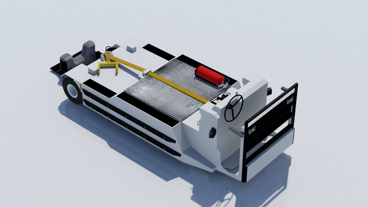 Pushback Lektro 8750 tractor Low Poly  Low-poly 3D model_3