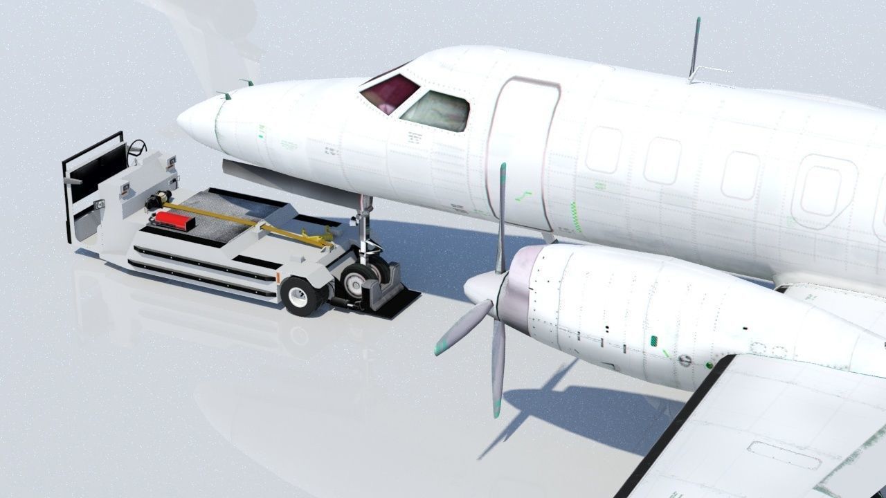 Pushback Lektro 8750 tractor Low Poly  Low-poly 3D model_1