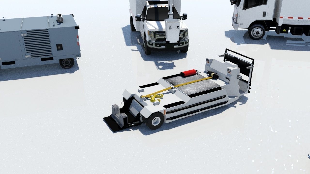 Pushback Lektro 8750 tractor Low Poly  Low-poly 3D model_8