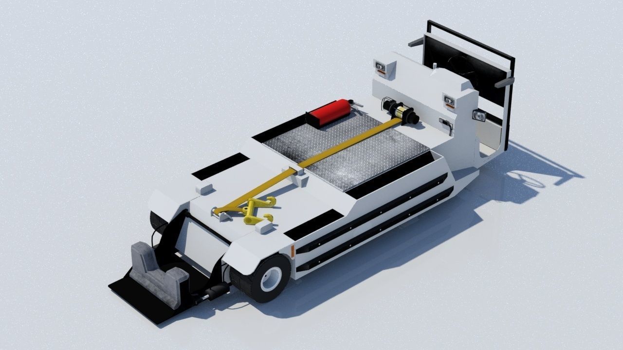 Pushback Lektro 8750 tractor Low Poly  Low-poly 3D model_2