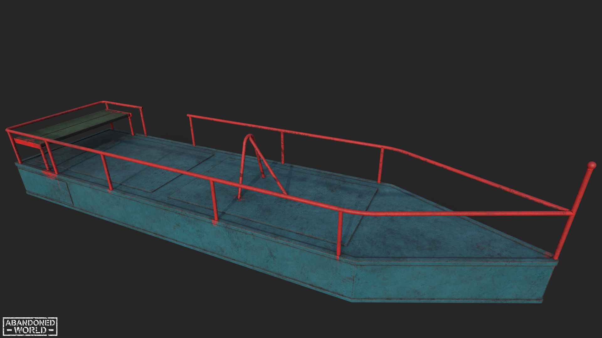 Old Playground Props Set Low-poly 3D model_4