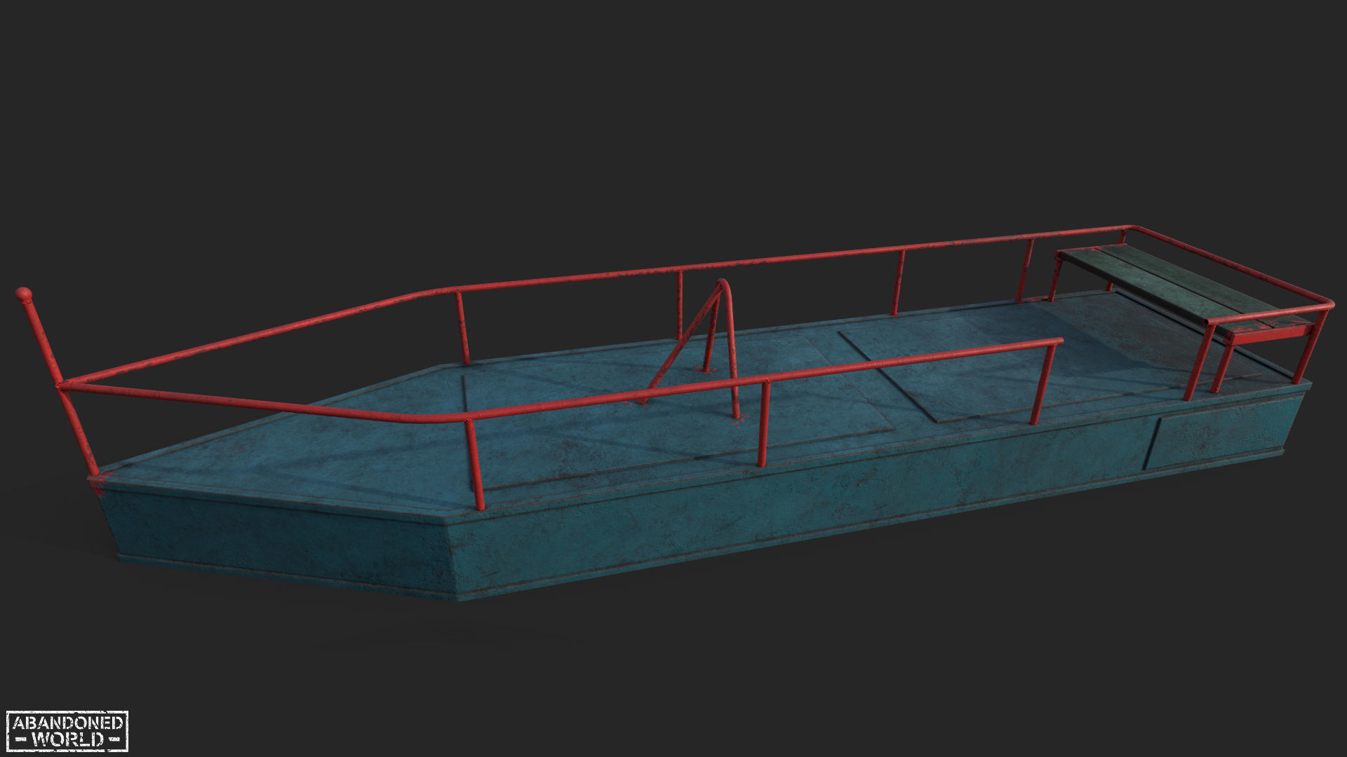 Old Playground Props Set Low-poly 3D model_6