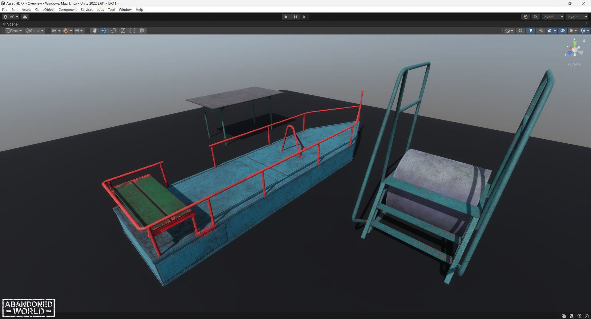 Old Playground Props Set Low-poly 3D model_18