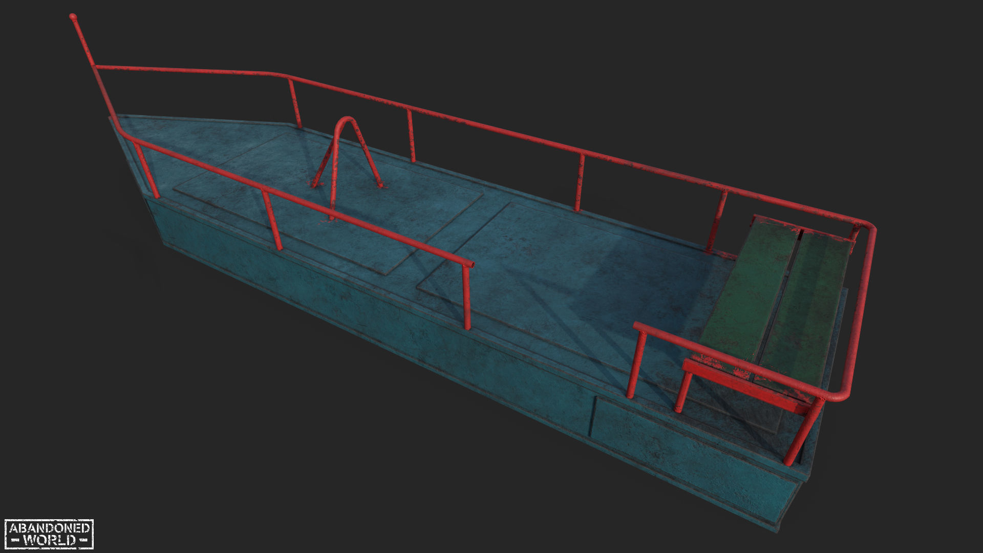 Old Playground Props Set Low-poly 3D model_5