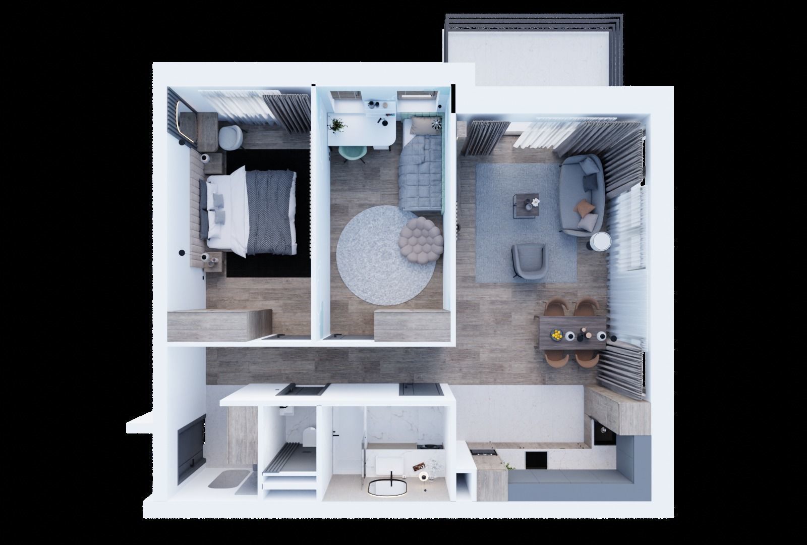 Entire Apartment 3D model_2