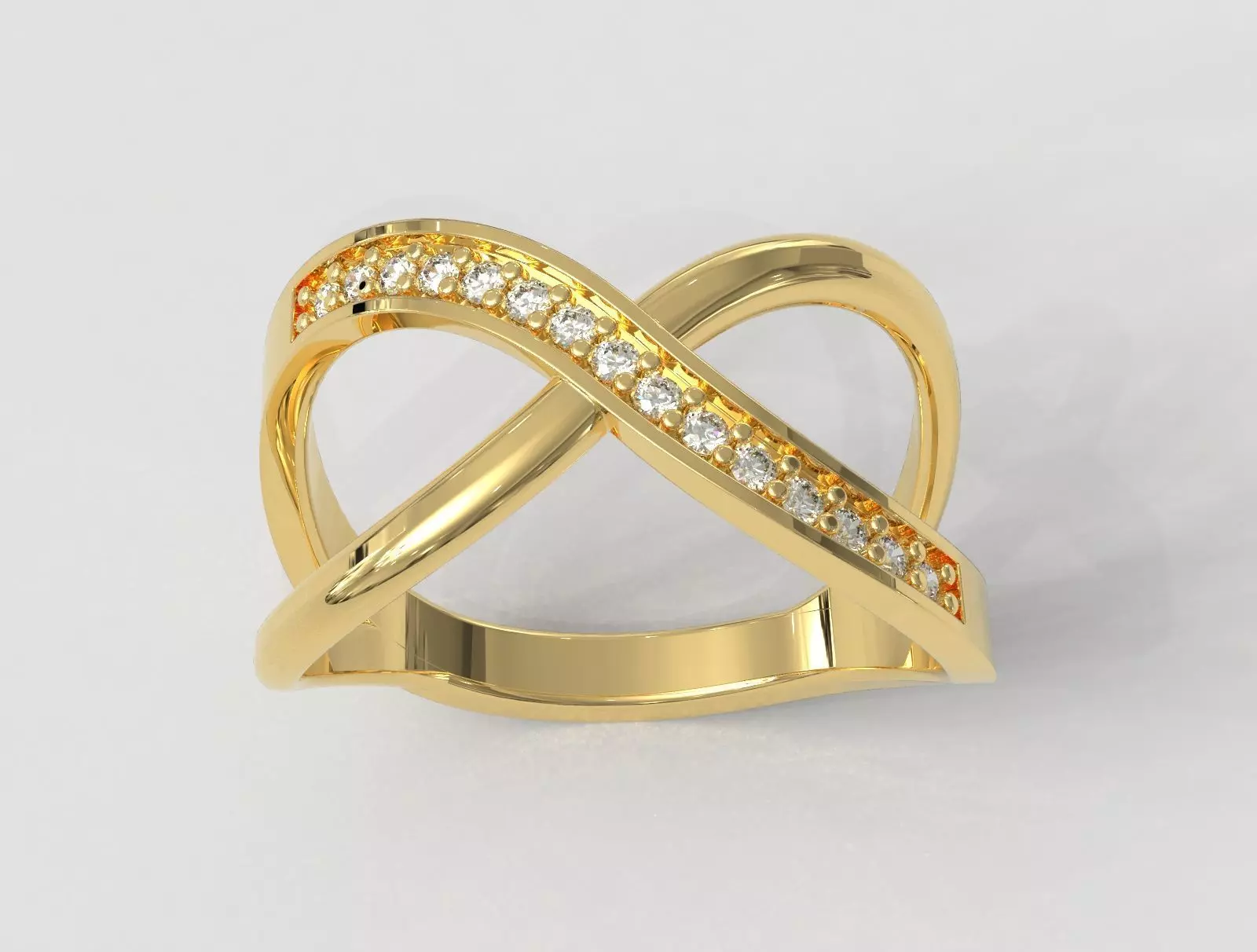 Diamond Crossing Ring 3D print model