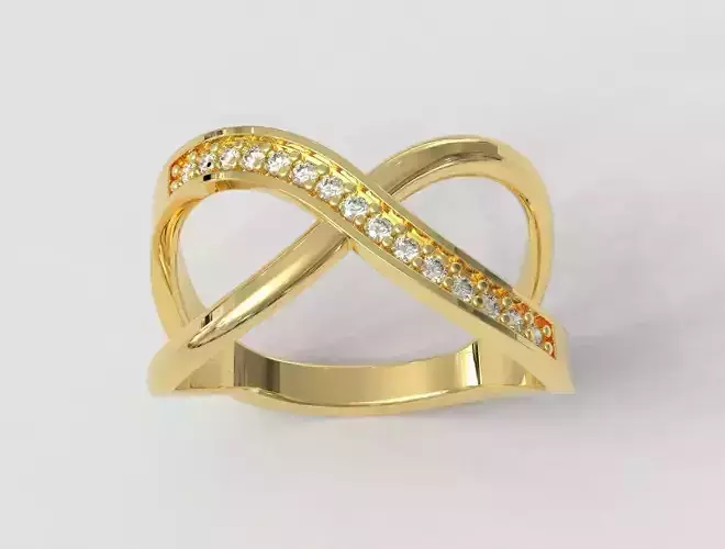 Diamond Crossing Ring 3D print model
