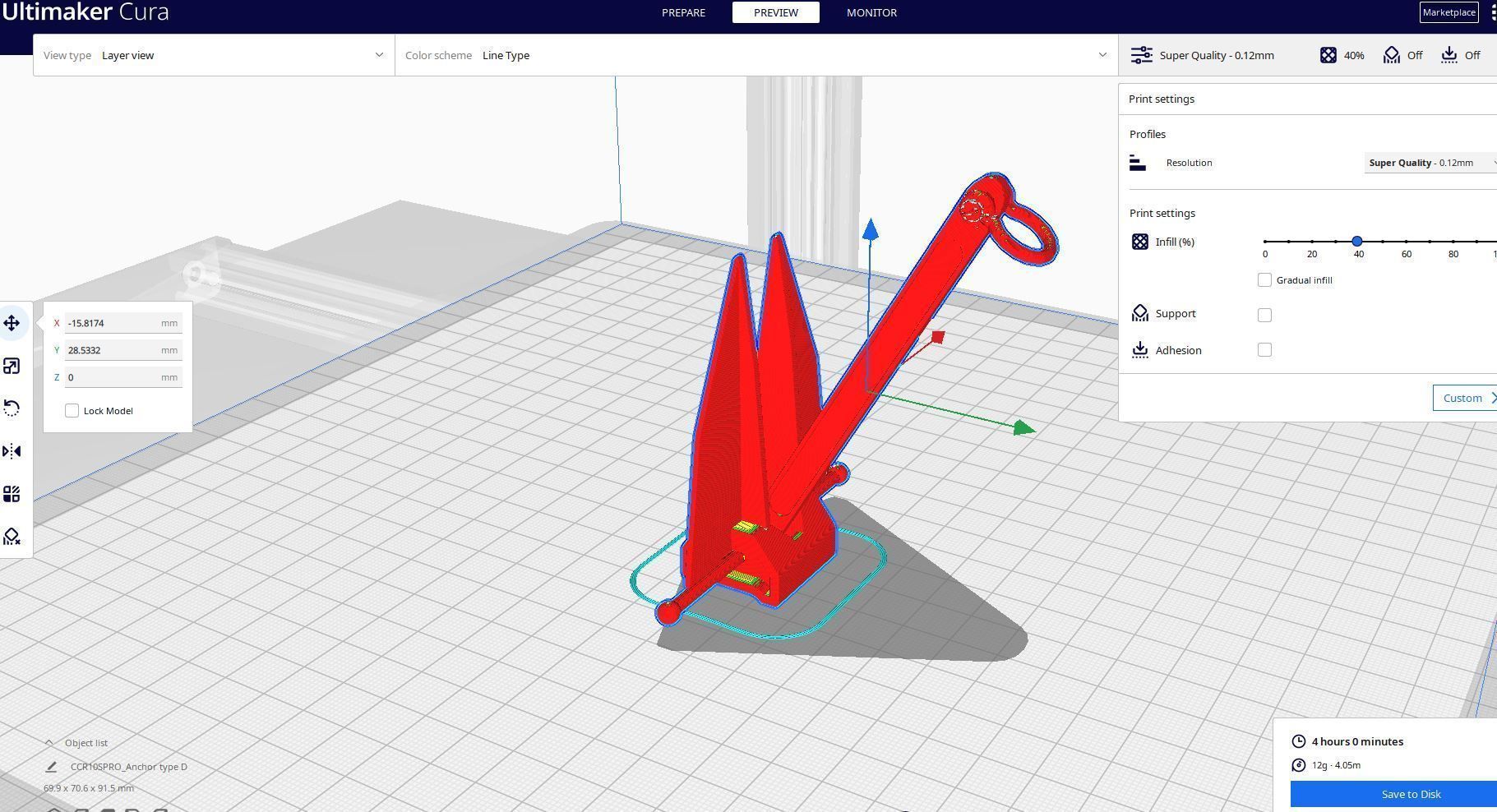 Anchor Type D 3D print model_1