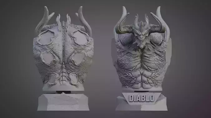 DIABLO ULTRA-DETAILED SUPPORT-FREE BUST 3D MODEL