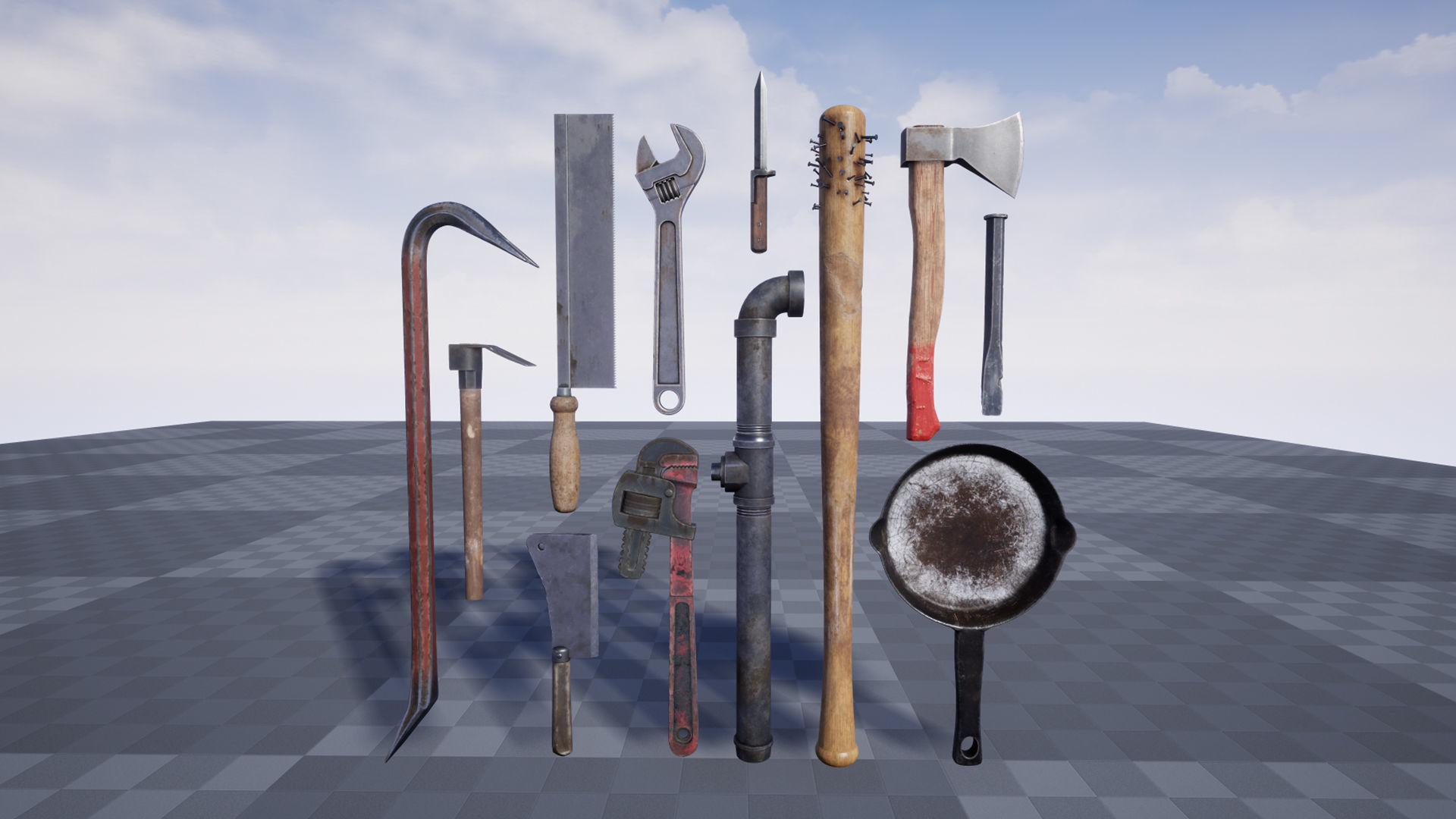 Survival Weapons and Tools Low-poly 3D model_13