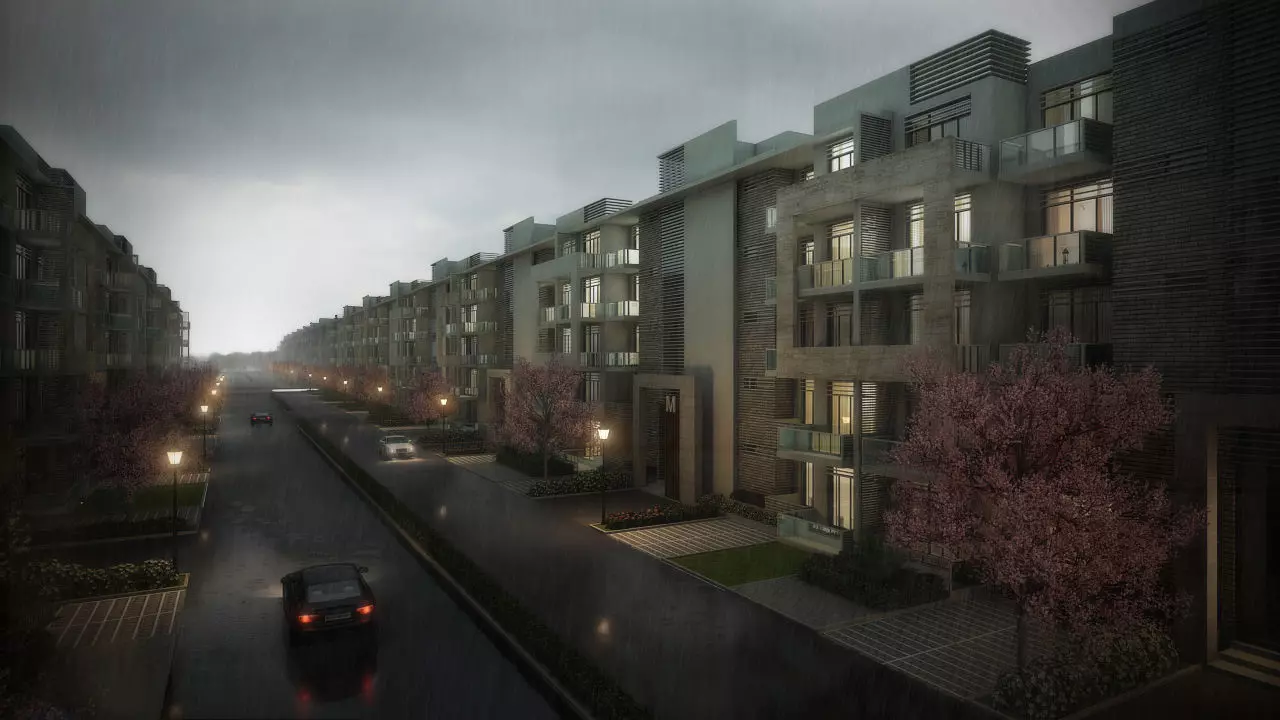 Street with Condominiums Free 3D model