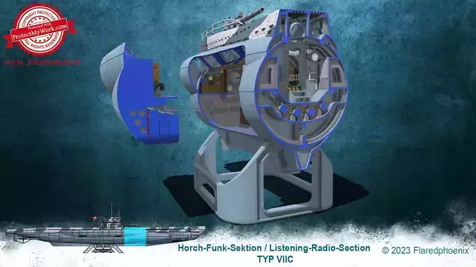 U-Boot Horch-Funksektion Typ VII-C 3D print model