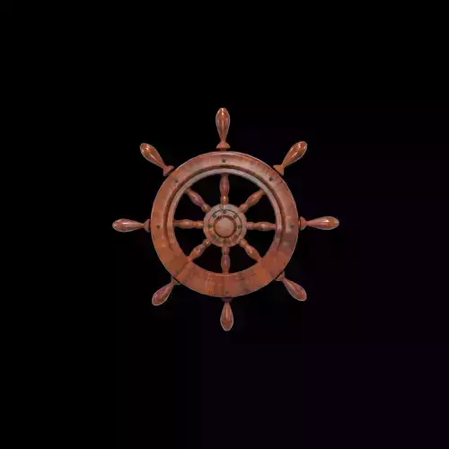 ship wheel Low-poly 3D model