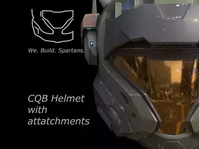 HALO CQB helmet with attachments 3d print file