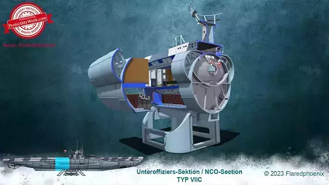 U-Boot Unteroffizierssektion Typ VII-C 3D print model