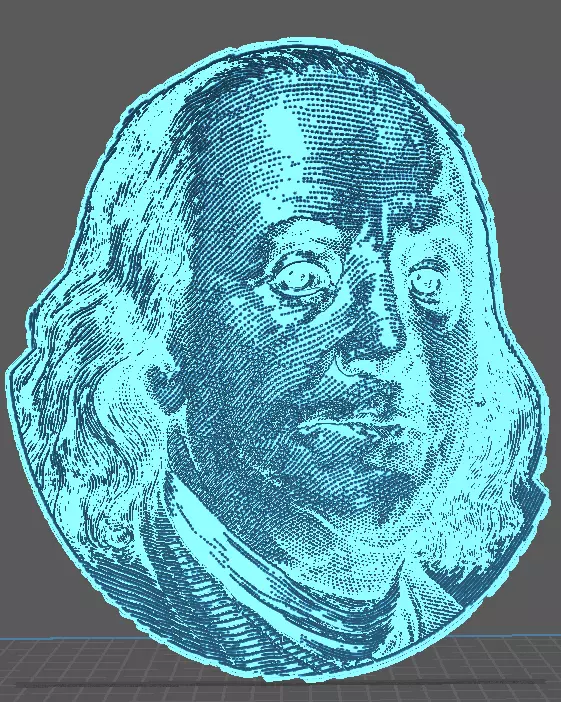 BENJAMIN BEN FRANKLIN 3D RELIEF CNC CARVING Medallion 3D print model