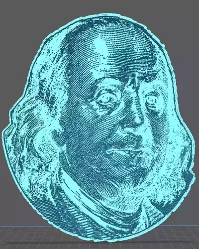 BENJAMIN BEN FRANKLIN 3D RELIEF CNC CARVING Medallion