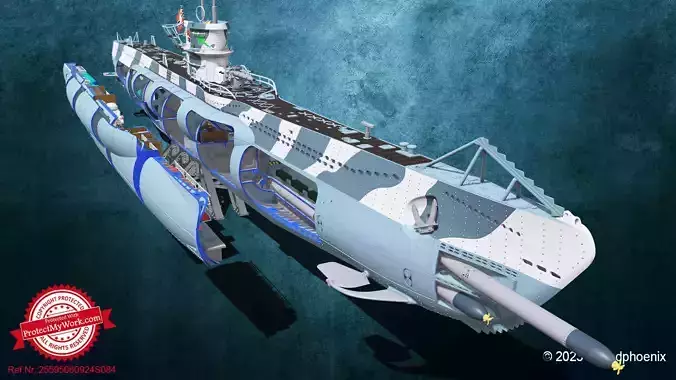 U-Boot Typ VII-C Interior 3D print model