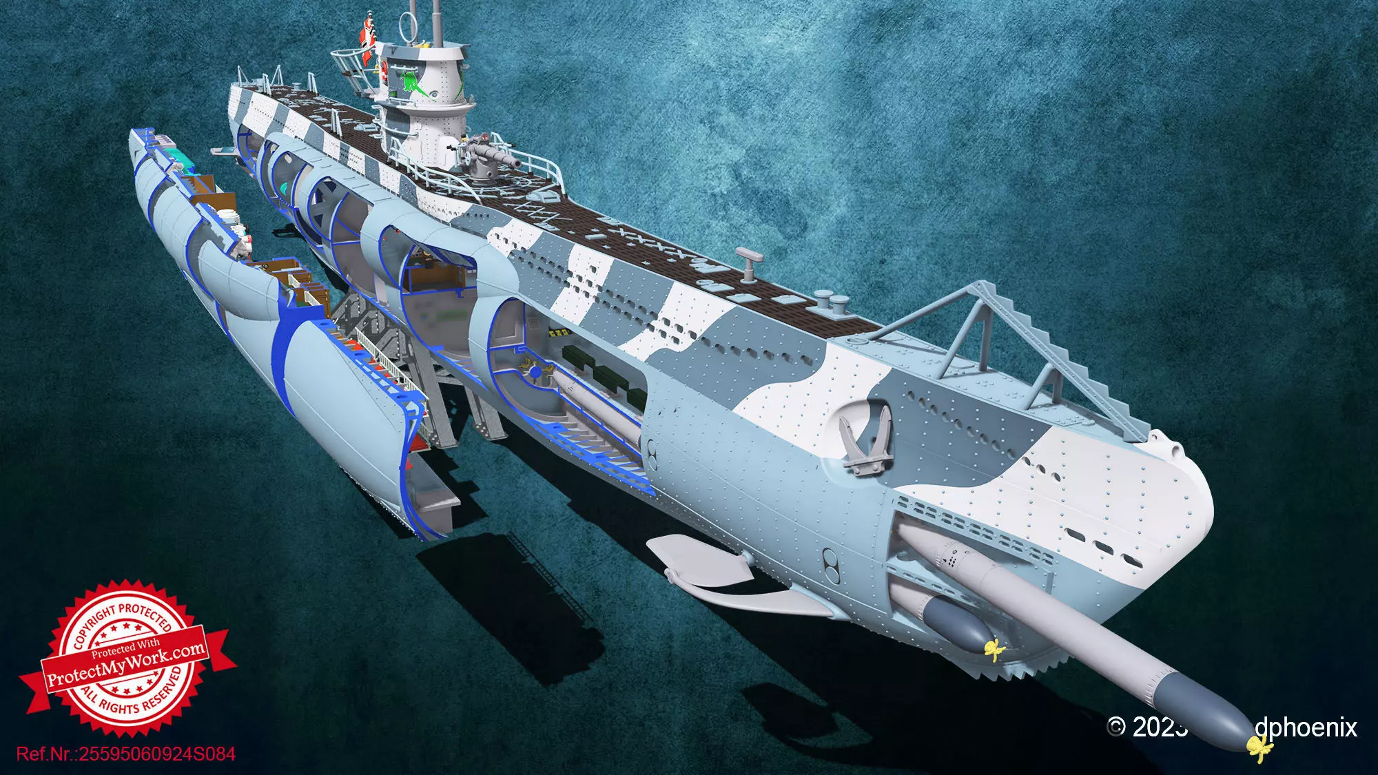 U-Boot Typ VII-C Interior 3D model 3D printable | CGTrader, image size:2000x1125