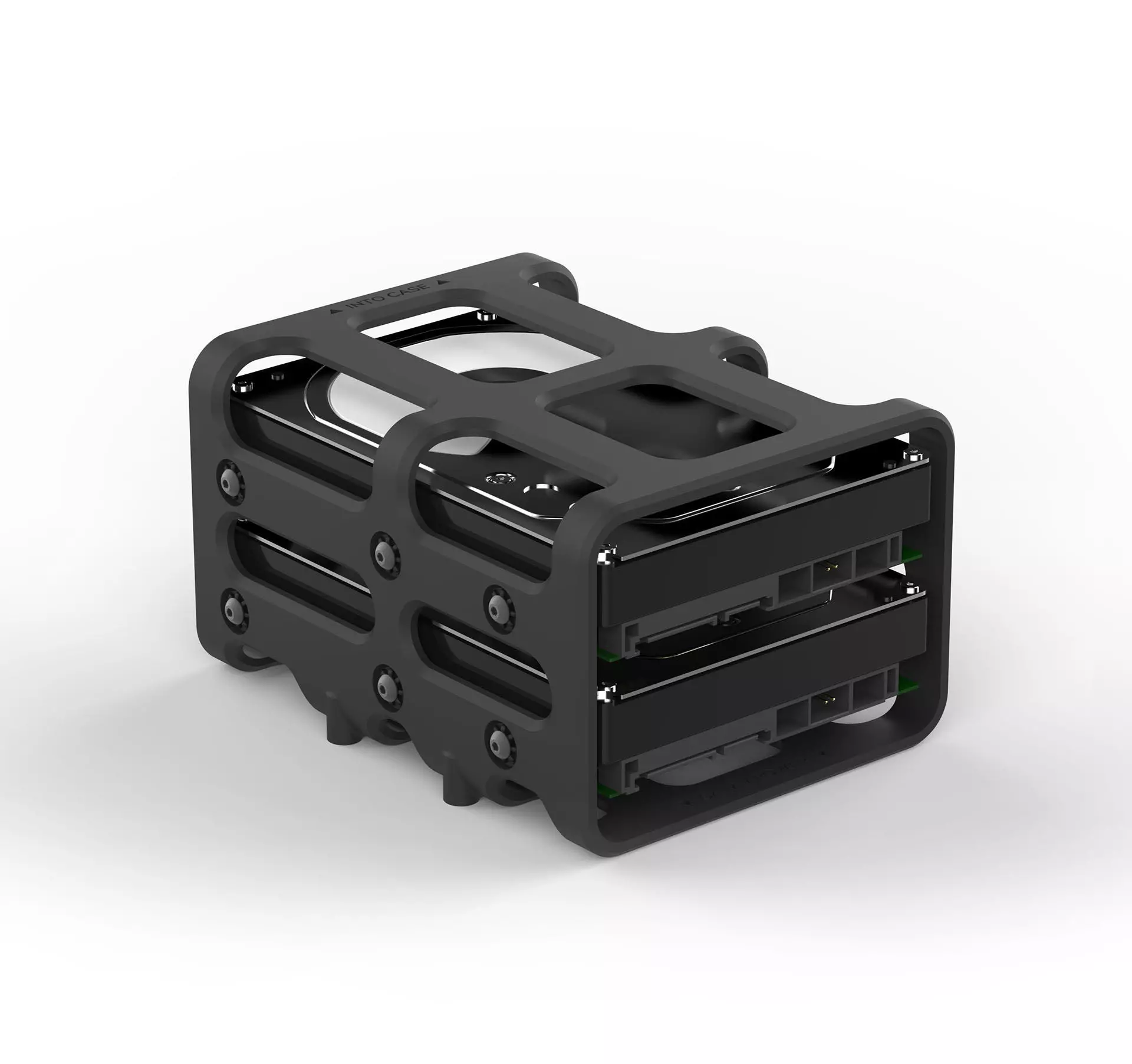 NZXT H510 and H710 - Hard Drive Mounting Rack - 2x HDD 3D print model_0