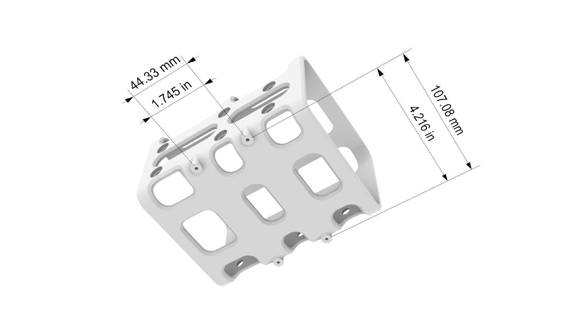 NZXT H510 and H710 - Hard Drive Mounting Rack - 2x HDD 3D print model_7