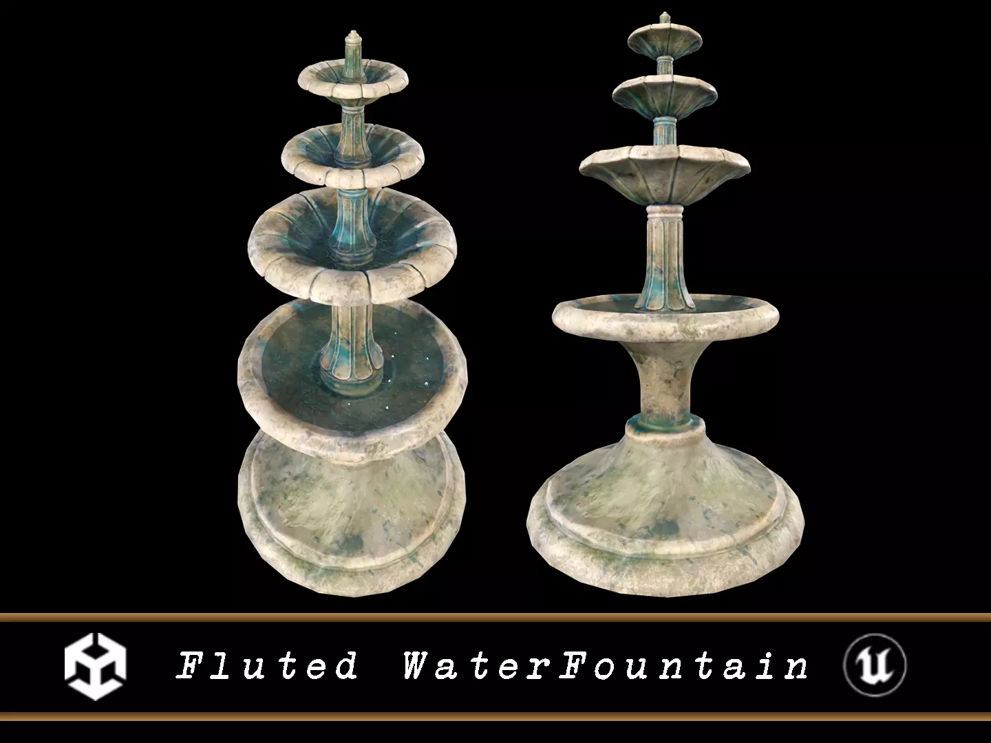 Fluted Water Fountain Low-poly 3D model