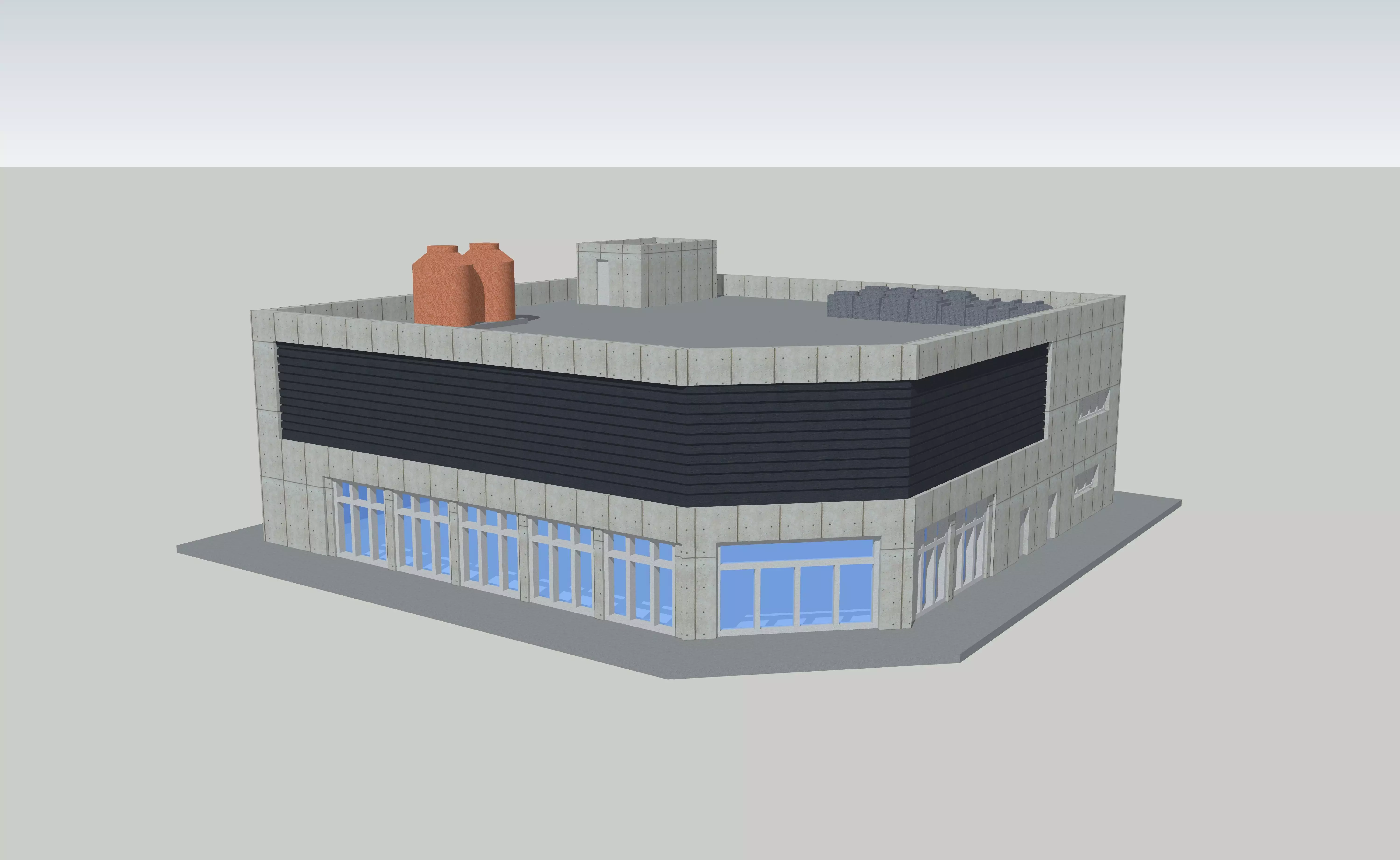 City Corner Mall Department Store by Outland Models Low-poly 3D model