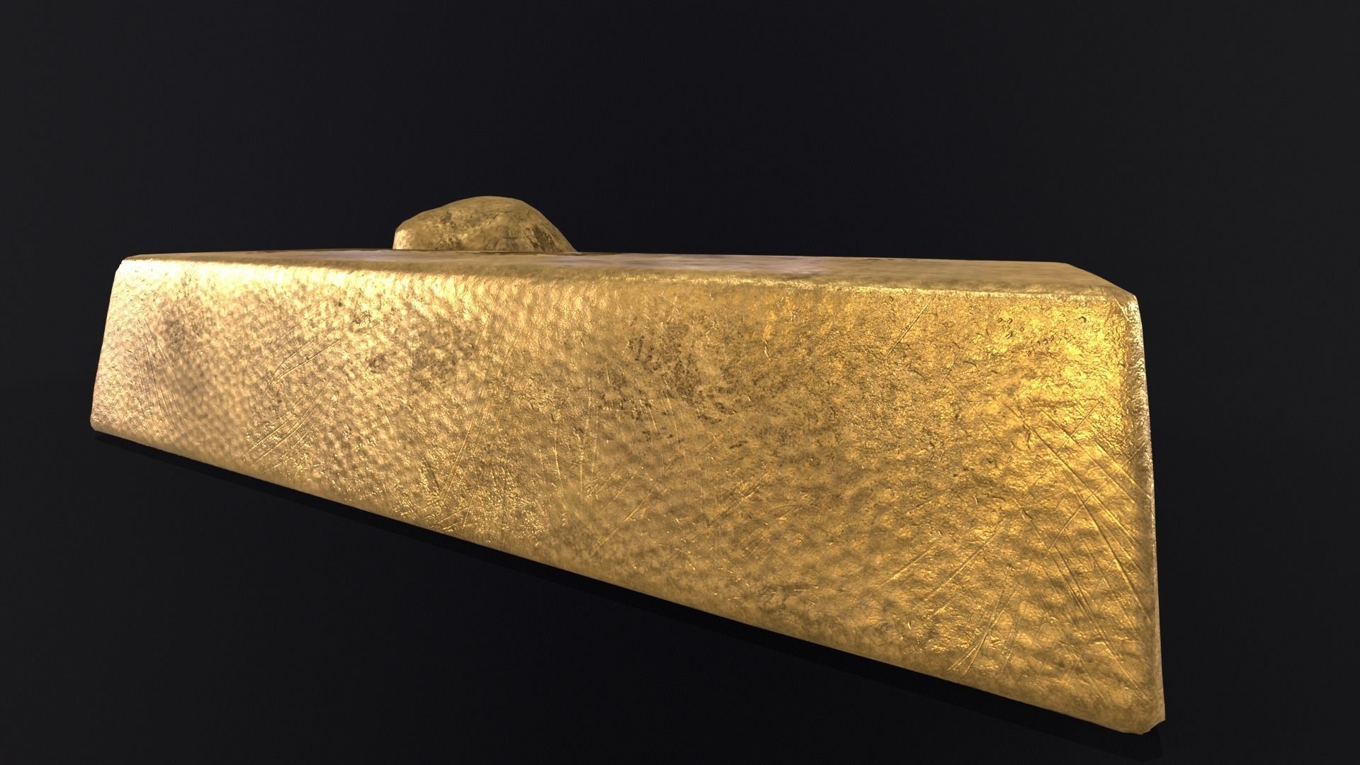 Gold Ingot Nugget and Coin Low-poly 3D model_16